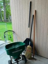Lawn tools and Scotts spreader