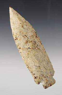 5 3/4" long Etley that is made from heavily patinated Burlington Chert. Found in Missouri. COA.