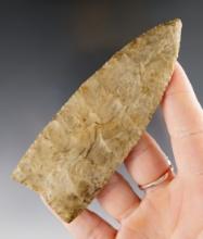 Thin and well made 4 5/16" Lanceolate Knife recorded as found in Adams Co., Ohio.