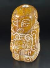 2 3/4" tall beautifully carved Jade figure that is perforated. Found in Southeast Asia.