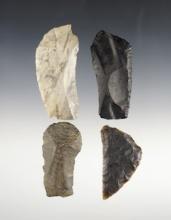 Set of 4 Paleo Uniface Tools found in Coshocton, Licking, Morrow and Delaware Co., Ohio.