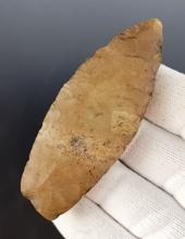 3" Paleo Lanceolate found in Ohio with classic grinding to the lower blade edges. Davis COA.