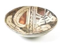 5 1/2" diameter Ramos Polychrome Bowl with nice design. Broken and glued in 3 places.