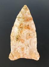 1 7/8" Illinois Paleo Dart point made from colorful Chert. A nice example.