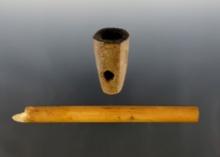 Very old hand carved Wood Pipe and Stem. Recovered in Argentina.