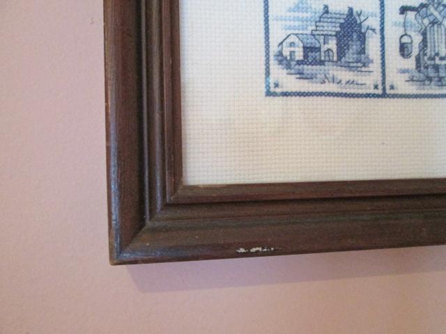 Framed Cross Stitch "Mother" Sampler