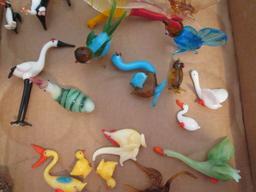 Grouping of Art Glass Birds