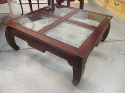Glass Top Coffee Table with Curved Legs