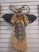 Hand Made Folk Art Angel from Antique Quilt