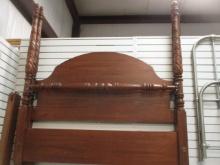 Queen Size 4 Poster Bed with Wood Rails