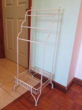 White Wire Free Standing Bathroom Towel Rack/Stand