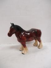 Vintage Clydesdale Handpainted Horse Statue