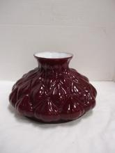 Cranberry Cased Quilted Design Glass Lamp Shade