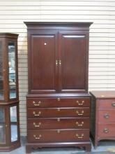Heirloom Solid Mahogany Wardrobe Armoire with 4 Dovetail Drawers