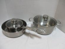 Frigidaire Chrome Pots and Glass Lids Cookware Set