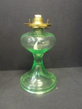 Uranium/Vaseline Glass Green Oil Lamp