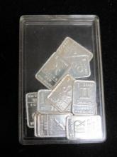 Lot of (10) 1 gram Silver Bars