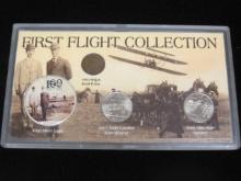 First Flight Collection Coin Set inc. 2003 Colorized American Eagle Dollar
