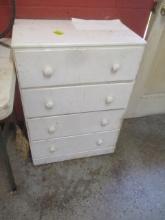 Wooden 4 Drawer Cabinet and Contents