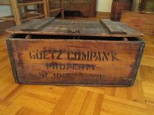 Antique Primitive "Property of Guetz Company St. Joseph, Mo." Wood Crate