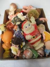 Dolls, Santa Claus, Monkey, Rubber Toys Grouping