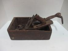 Primitive Wood Box with Old Tools