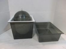 Mid-Century Modern Atomic Lucite Ice Bucket with Extra Tray