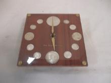 Mid-Century Modern "Our Silver Heritage" Money Quartz Clock