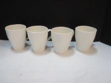 4 Mikasa "Swirl Square White" Cups