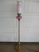 Fenton Cranberry Opalescent Hobnail Pole Lamp