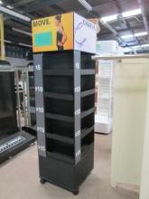 Portable Swiveling 4 Sided Display Rack with Slide-In Sign Holders