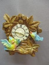 Vintage Tilso Ceramic Cuckoo Clock Wall Pocket 6 1/2"w X 6"h - Missing Weights
