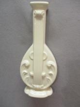 Vintage White Instrument Bud Vase wall Pocket 9"