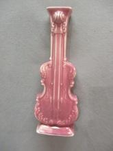 Vintage Pink Violin Bud Vase Wall Pocket 9"