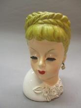 6" Rubens Vintage Lady Head Vase #501 Made in Japan