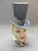 11" Rare Vintage Lucille Ball Equestrian Lady Head Vase By Rubens