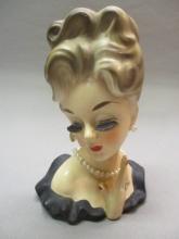 7"   1964 Inarco E-1753 Lady Head Vase Made in Japan