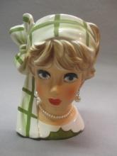 7" Relpo K-1941 Vintage Lady Head Vase