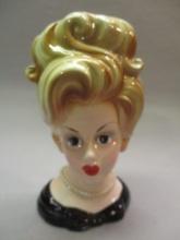 8" Vintage Inarco E-3396 Lady Head Vase Made in Japan
