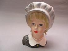 6" Relpo #2162 Vintage Lady Head Vase
