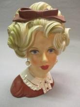 7" Inarco E-3663 Lady Head Vase Made in Japan