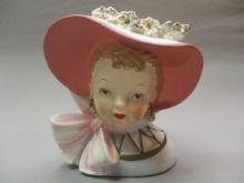 6" Wales Vintage Lady Head Vase Made in Japan