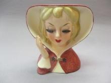 5 1/2" Vintage Relpo K-1054 Lady Head Vase Made in Japan