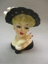 7"   1961 Inarco E-190/L Vintage Lady Head Vase Made in Japan