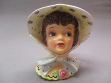 6"  1959 Relpo #417B Vintage Lady Head Vase