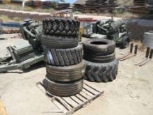 Lot Of (8) Various Size Equipment Tires