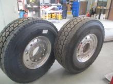 (2) Unused 425/65R 22.5 Bridgestone Rims & Tires