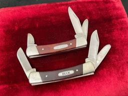 Pair of Vintage Buck 703 Colt Stockman Rosewood, Triple Blade Knives