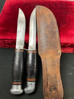 Pair of Vintage Remington Fixed Blade Knives, 1x RH-24 made by PAL & 1x RH-51 w/ sheath