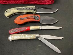 4x Rite Edge Knives, 2Blade Hunter Knife, Large Pen Knife, Rough Ryder Linerlock, Camo Handle Fol...